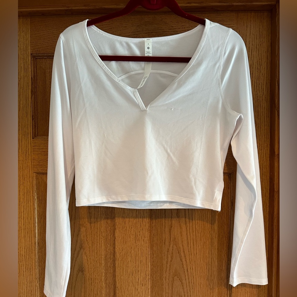 Cropped Henley Long Sleeve